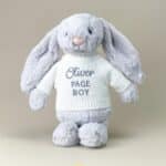 Flower girl or page boy personalised Jellycat medium bashful bunny soft toy Wedding Gifts 4