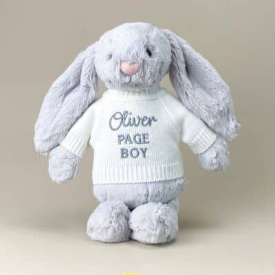 Flower girl or page boy personalised Jellycat medium bashful bunny soft toy Wedding Gifts 2