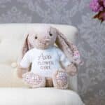 Flower girl personalised Jellycat medium beige blossom bunny soft toy Wedding Gifts 5