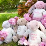 Flower girl personalised Jellycat medium beige blossom bunny soft toy Wedding Gifts 6