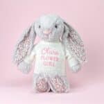Flower girl personalised Jellycat medium silver blossom bunny soft toy Wedding Gifts 4