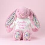 Flower girl personalised Jellycat medium tulip pink blossom bunny soft toy Wedding Gifts 4