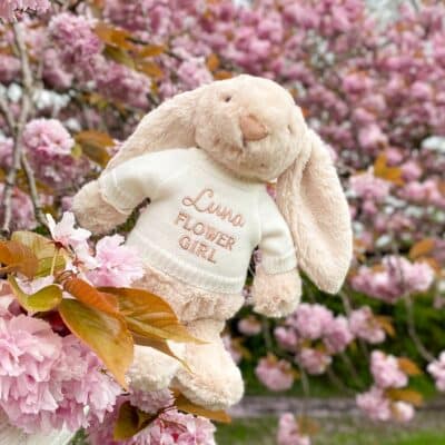 Flower girl personalised Jellycat medium bashful luxe bunny willow Personalised Bunnies