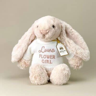 Flower girl personalised Jellycat medium bashful luxe bunny willow Personalised Bunnies 2