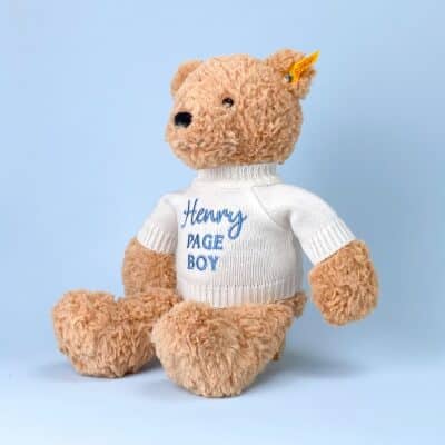 Personalised page boy Steiff Jimmy medium teddy bear Wedding Gifts 2