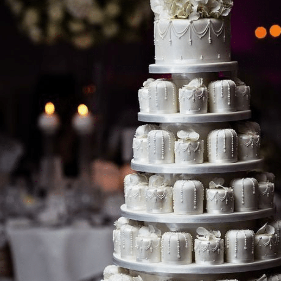 white wedding cake