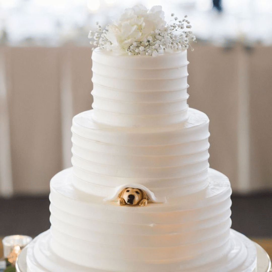white cake wedding