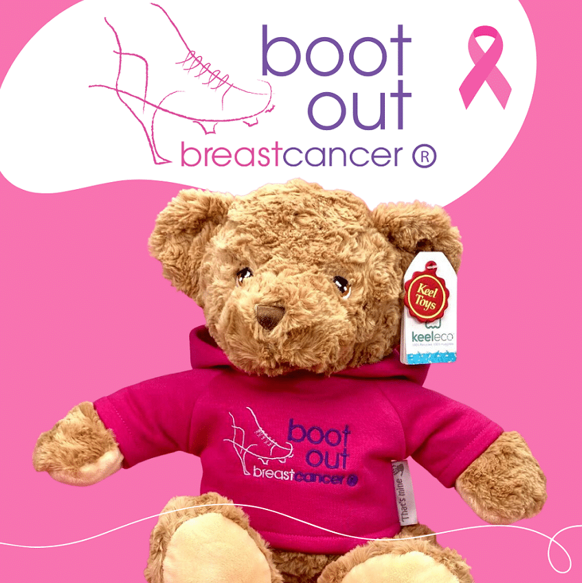 Boot Out Breast Cancer charity keeleco recycled large teddy bear