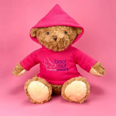 Boot Out Breast Cancer charity keeleco recycled large teddy bear Personalised Soft Toys