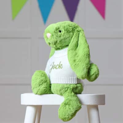 Personalised Jellycat apple bashful bunny soft toy Baby Shower Gifts