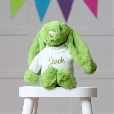 Personalised Jellycat apple bashful bunny soft toy Baby Shower Gifts 2