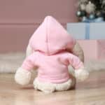Personalised Jellycat medium cream or silver bashful bunny soft toy with pastel hoodie Baby Shower Gifts 9