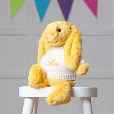 Personalised Jellycat sunshine bashful bunny soft toy Easter Gifts