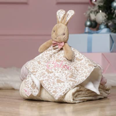 Flopsy Bunny signature collection personalised baby comfort blanket Birthday Gifts