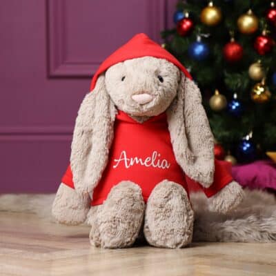 Personalised Jellycat HUGE bashful bunny soft toy with hoodie Baby Shower Gifts 2