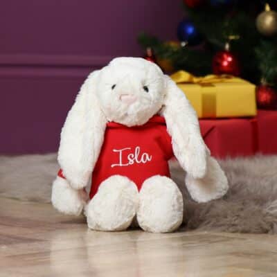 Personalised Jellycat medium bashful bunny soft toy with hoodie Personalised Soft Toys 2
