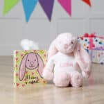 Personalised Jellycat pale pink bashful bunny and If I were a rabbit book Birthday Gifts 3
