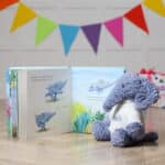 Personalised Jellycat fuddlewuddle elephant and Elephant’s can’t fly book Birthday Gifts 4