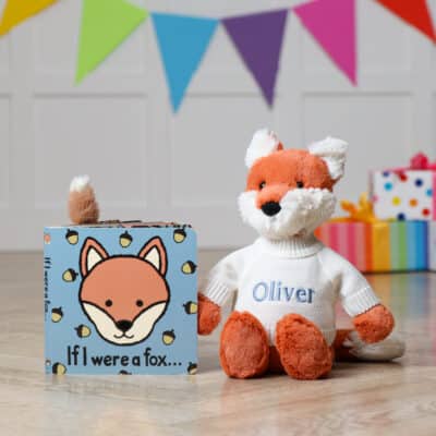 Personalised Jellycat bashful fox cub and If I were a fox book Book & Soft Toy Gift Sets