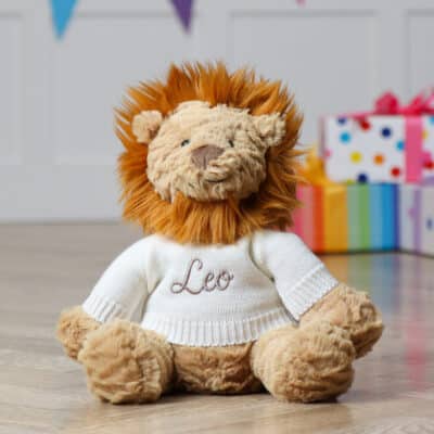 Personalised Jellycat fuddlewuddle lion soft toy Birthday Gifts