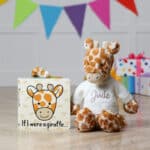 Personalised Jellycat bashful giraffe and If I were a giraffe book Birthday Gifts 3