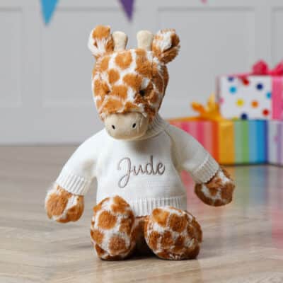 Personalised Jellycat bashful giraffe soft toy Personalised Soft Toys