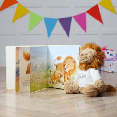 Personalised Jellycat fuddlewuddle lion and The very brave lion book Birthday Gifts 2
