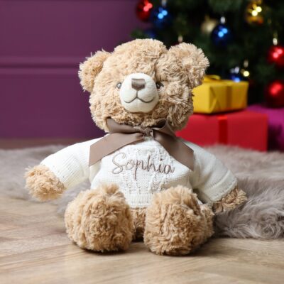 Personalised keeleco bramble recycled medium teddy bear soft toy Birthday Gifts 2