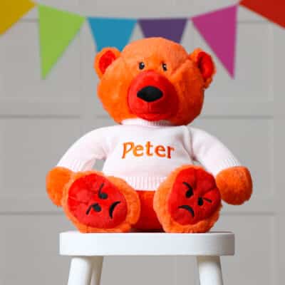 Personalised Mood Bear – Large Angry Bear with jumper Personalised Soft Toys