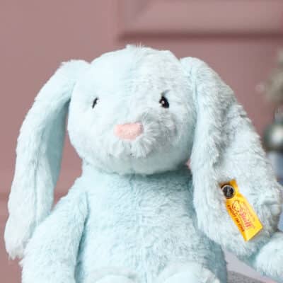 My First Steiff Hoppie rabbit blue soft toy Steiff 2