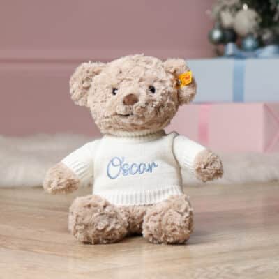 Personalised Steiff honey teddy bear medium soft toy Baby Shower Gifts 2