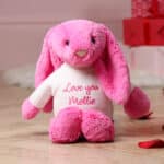 Valentines personalised Jellycat hot pink bashful bunny soft toy Jellycat 3