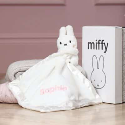Personalised Miffy bunny white comforter Christening Gifts