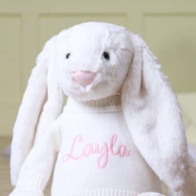 Personalised Jellycat large cream bashful bunny soft toy Baby Shower Gifts 3