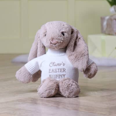 Personalised Jellycat beige bashful Easter bunny soft toy Easter Gifts