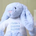 Personalised Jellycat pale blue bashful Easter bunny soft toy Easter Gifts 4