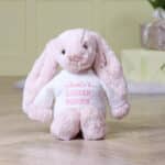 Personalised Jellycat blush pink bashful Easter bunny soft toy Easter Gifts 3