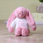 Personalised Jellycat petal pink bashful Easter bunny soft toy Easter Gifts 3