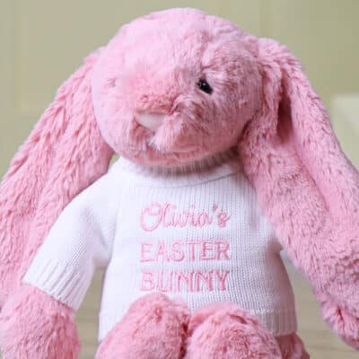 Personalised Jellycat petal pink bashful Easter bunny soft toy Easter Gifts 2