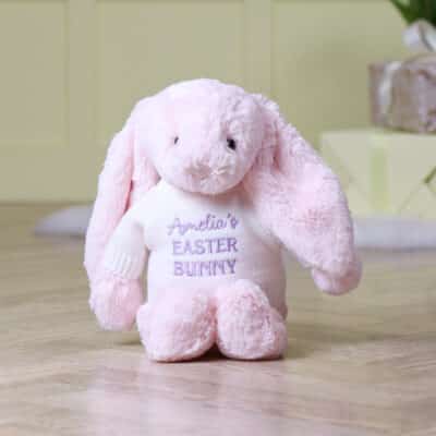 Personalised Jellycat pale pink bashful Easter bunny soft toy Easter Gifts 2