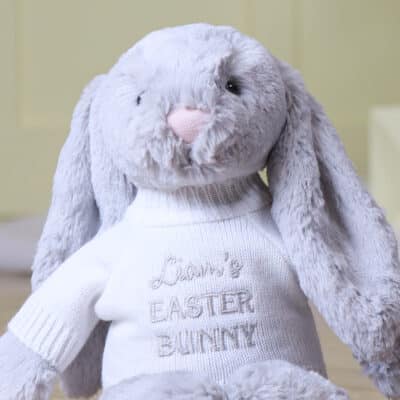 Personalised Jellycat silver bashful Easter bunny soft toy Easter Gifts 2