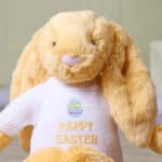 Jellycat sunshine bashful Easter bunny soft toy with Happy Easter Egg jumper Easter Gifts 4