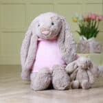 Personalised Jellycat HUGE bashful beige bunny soft toy with pastel hoodie Baby Shower Gifts 4