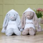 Personalised Jellycat HUGE bashful beige bunny soft toy with white hoodie Baby Shower Gifts 5