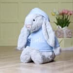 Personalised Jellycat HUGE bashful silver bunny soft toy with pastel hoodie Baby Shower Gifts 5