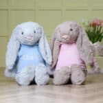 Personalised Jellycat HUGE bashful silver bunny soft toy with pastel hoodie Baby Shower Gifts 6