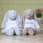 Personalised Jellycat HUGE bashful silver bunny soft toy with white hoodie Baby Shower Gifts 5