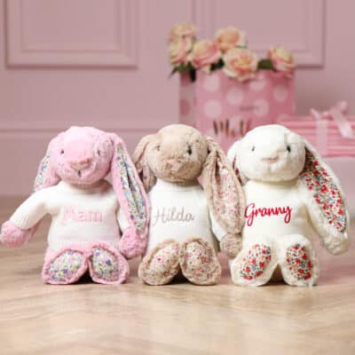 Personalised Jellycat blossom bunny soft toy with Mother’s Day jumper Mother's Day Gifts 2