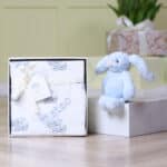Personalised Jellycat bashful blue bunny and muslin gift set Easter Gifts 3