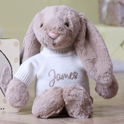 Personalised Jellycat beige bashful bunny and If I were a bunny book Book & Soft Toy Gift Sets 3
